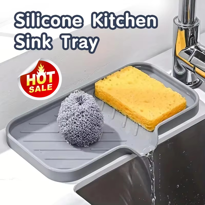 Silicone Tap Washer - แผ่นรองซิลิโคนสำหรับก๊อกน้ำ ถาดรองอ่างล้างจาน ที่วางสบู่ ที่วางฟองน้ำ แผ่นรองกันน้ำกระเด็น แผ่นรองสำหรับตากแห้ง